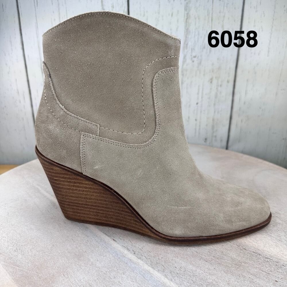 Lucky Brand Waider Womens Ankle Bootie Size 10 Leather Taupe Wedge Boots New
